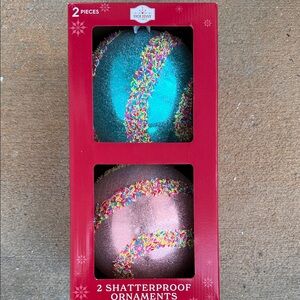 Jumbo Shatterproof Ornaments - Blue and Pink - NWT